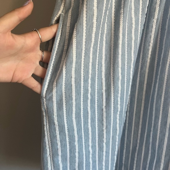 Loft Blue and White Midi/Knee Length Dress - Picture 3 of 5